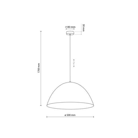 Lampadario cupola marrone 50cm per cucina